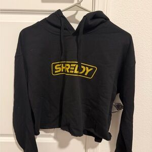Shredy Black Cropped Hoodie